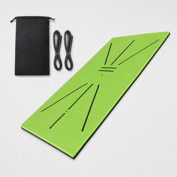 Swing Path Mat with carry pouch and cords
